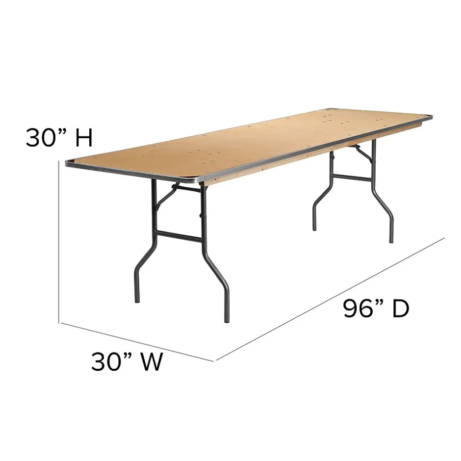 Clearance Fielder Folding Table, 96" x 30", Birchwood (XA3096BIRCHM) Folding Tables