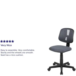 Online Flash Fundamentals Armless Ergonomic Mesh Swivel Mid-Back Task Office Chair, Gray (LF134GY) Office Chairs