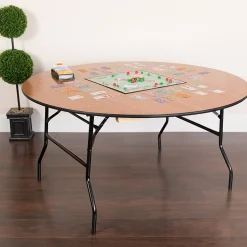 New Furman Folding Table, 60" x 60", Natural (YTWRFT60TBL) Folding Tables