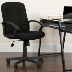 Garver Fabric Swivel Mid-Back Executive Office Chair, Black (GOST6BKFAB) Office Chairs