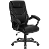 Online Greer Ergonomic LeatherSoft Swivel High Back Executive Office Chair, Black (GO724HBKLEA) Office Chairs