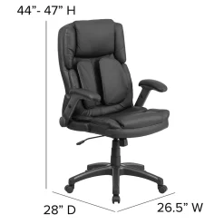 Hot Hansel Ergonomic LeatherSoft Swivel High Back Executive Office Chair, Black (BT90275H) Office Chairs