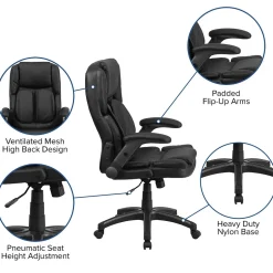 Hot Hansel Ergonomic LeatherSoft Swivel High Back Executive Office Chair, Black (BT90275H) Office Chairs