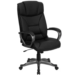 Discount Hansel Ergonomic LeatherSoft Swivel High Back Executive Office Chair, Black (BT9177BK) Office Chairs