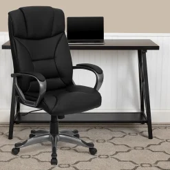 Discount Hansel Ergonomic LeatherSoft Swivel High Back Executive Office Chair, Black (BT9177BK) Office Chairs