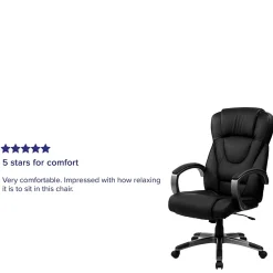 Outlet Hansel Ergonomic LeatherSoft Swivel High Back Executive Office Chair, Black (BT9069BK) Office Chairs