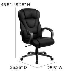 Outlet Hansel Ergonomic LeatherSoft Swivel High Back Executive Office Chair, Black (BT9069BK) Office Chairs