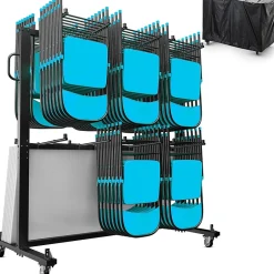 Hand Trucks & Dollies<Flash Furniture Hawkins Folding Table and Chairs Mobile Cart, 660 lb. Capacity, Black (QINSHD245425)