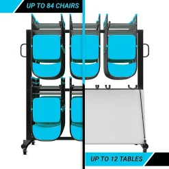 Hand Trucks & Dollies<Flash Furniture Hawkins Folding Table and Chairs Mobile Cart, 660 lb. Capacity, Black (QINSHD245425)