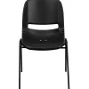 New Hercules Shell Ergonomic Stack Chair With Black Frame and 16" Seat, Black, 15/Pack Folding & Stacking