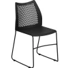 Hot HERCULES Series Plastic Stack Chair with Air-Vent Back and Sled Base, Black (RUT498ABK) Folding & Stacking