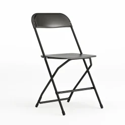 Clearance HERCULES Plastic Office Chair, Black (LE-L-3-BK-GG) Folding & Stacking