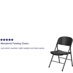 Discount HERCULES™ Plastic Armless Folding Chair, Black, 6/Pack Folding & Stacking