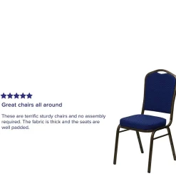 Discount HERCULES™ Fabric Gold Vein Frame Crown Back Banquet Chair, Navy Blue, 4/Pack (4FDC01GV208) Folding & Stacking