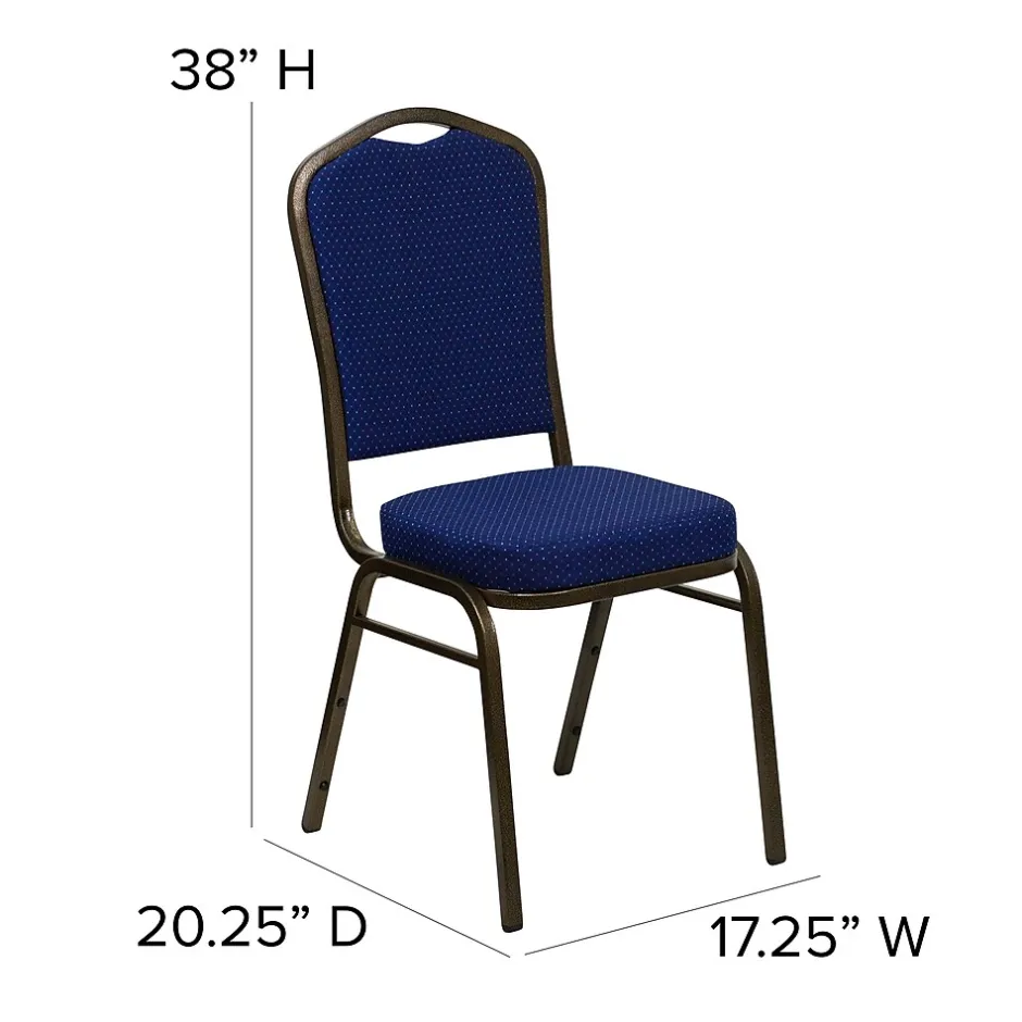 Discount HERCULES™ Fabric Gold Vein Frame Crown Back Banquet Chair, Navy Blue, 4/Pack (4FDC01GV208) Folding & Stacking