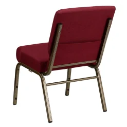Outlet HERCULES Series Fabric Church Stacking Chair, Burgundy/Gold Vein Frame (FCH2214GV369) Folding & Stacking