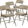Best HERCULES™ Curved Triple Braced Vinyl Armless Folding Chair, Beige, 4/Pack (4HF3MC309AVBGE) Folding & Stacking