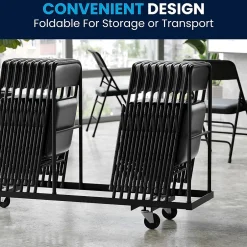 Discount HERCULES Vinyl Upholstered Reception Chair, Black, 4/Pack (HA-MC309AV-BK-GG) Folding & Stacking