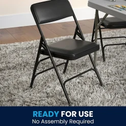 Discount HERCULES Vinyl Upholstered Reception Chair, Black, 4/Pack (HA-MC309AV-BK-GG) Folding & Stacking