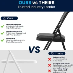 Discount HERCULES Vinyl Upholstered Reception Chair, Black, 4/Pack (HA-MC309AV-BK-GG) Folding & Stacking