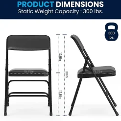 Discount HERCULES Vinyl Upholstered Reception Chair, Black, 4/Pack (HA-MC309AV-BK-GG) Folding & Stacking