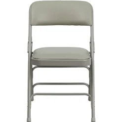 HERCULES™ Curved Triple Braced Vinyl Armless Folding Chair, Gray, 4/Pack Folding & Stacking