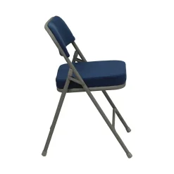 HERCULES™ Premium Curved Fabric Armless Folding Chair, Navy, 24/Pack Folding & Stacking