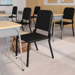 Clearance HERCULES Series Plastic Stackable Melody Band/Music Chair, Black (HFMUSIC) Folding & Stacking