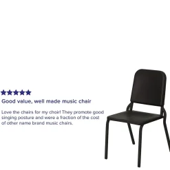 Clearance HERCULES Series Plastic Stackable Melody Band/Music Chair, Black (HFMUSIC) Folding & Stacking