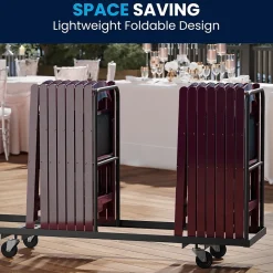 Clearance HERCULES™ Vinyl Armless Folding Chair, Red Mahogany, 4/Pack Folding & Stacking