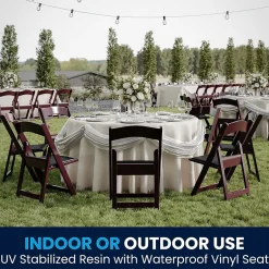 Clearance HERCULES™ Vinyl Armless Folding Chair, Red Mahogany, 4/Pack Folding & Stacking