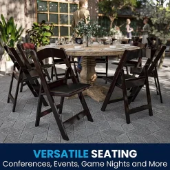 Clearance HERCULES™ Vinyl Armless Folding Chair, Red Mahogany, 4/Pack Folding & Stacking