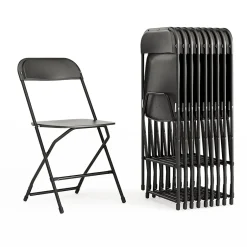 Best HERCULES Plastic Student/School Chairs, Black, 10/Pack (LE-L-3-BK-GG) Folding & Stacking