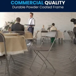 Online HERCULES™ Plastic Armless Folding Chair, Premium Brown, 10/Pack Folding & Stacking