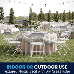 HERCULES™ Plastic Armless Folding Chair, Premium White, 52/Pack Folding & Stacking