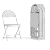 Outlet HERCULES™ Plastic Armless Folding Chair With Fan Back, White, 40/Pack (40LEL4WHITE) Folding & Stacking