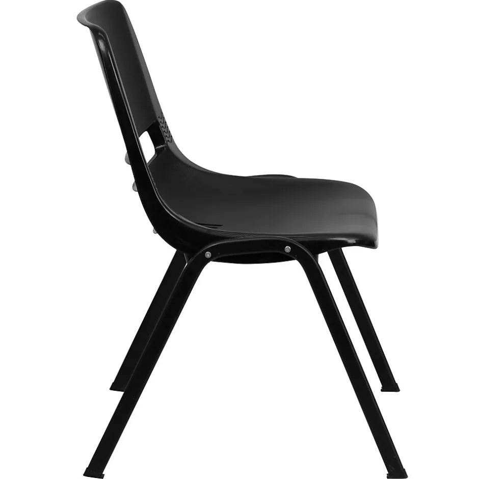 Outlet HERCULES Series Plastic Shell Stack Chair, Black (RUTEO1BK) Folding & Stacking