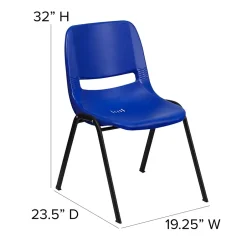 Outlet HERCULES Series Plastic Shell Stack Chair, Blue/Black (RUTEO1BL) Folding & Stacking