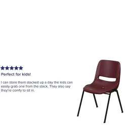 New HERCULES Series Plastic Shell Stack Chair, Burgundy/Black (RUTEO1BY) Folding & Stacking