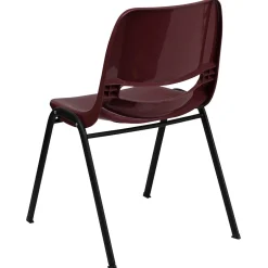 New HERCULES Series Plastic Shell Stack Chair, Burgundy/Black (RUTEO1BY) Folding & Stacking