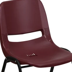 New HERCULES Series Plastic Shell Stack Chair, Burgundy/Black (RUTEO1BY) Folding & Stacking