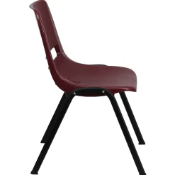 New HERCULES Series Plastic Shell Stack Chair, Burgundy/Black (RUTEO1BY) Folding & Stacking