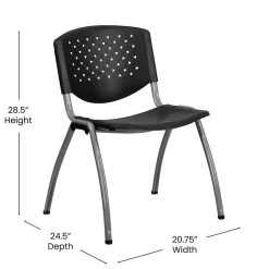HERCULES Series Plastic Stack Chair, Black (RUTF01ABK) Folding & Stacking
