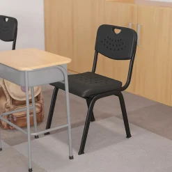 Online HERCULES Series Plastic Stack Chair with Open Back, Black (RUTGK01BK) Folding & Stacking