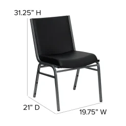 HERCULES Series Vinyl Stack Chair, Black (XU60153BKVYL) Folding & Stacking