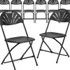 Online HERCULES Series 800 lb. Capacity Plastic Fan Back Folding Chair 8/Pack (8LEL4BK) Folding & Stacking
