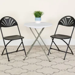 Online HERCULES Series 800 lb. Capacity Plastic Fan Back Folding Chair 8/Pack (8LEL4BK) Folding & Stacking