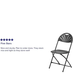 Online HERCULES Series 800 lb. Capacity Plastic Fan Back Folding Chair 8/Pack (8LEL4BK) Folding & Stacking
