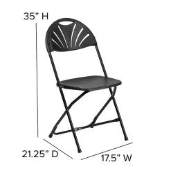 Online HERCULES Series 800 lb. Capacity Plastic Fan Back Folding Chair 8/Pack (8LEL4BK) Folding & Stacking