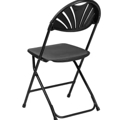 Online HERCULES Series 800 lb. Capacity Plastic Fan Back Folding Chair 8/Pack (8LEL4BK) Folding & Stacking
